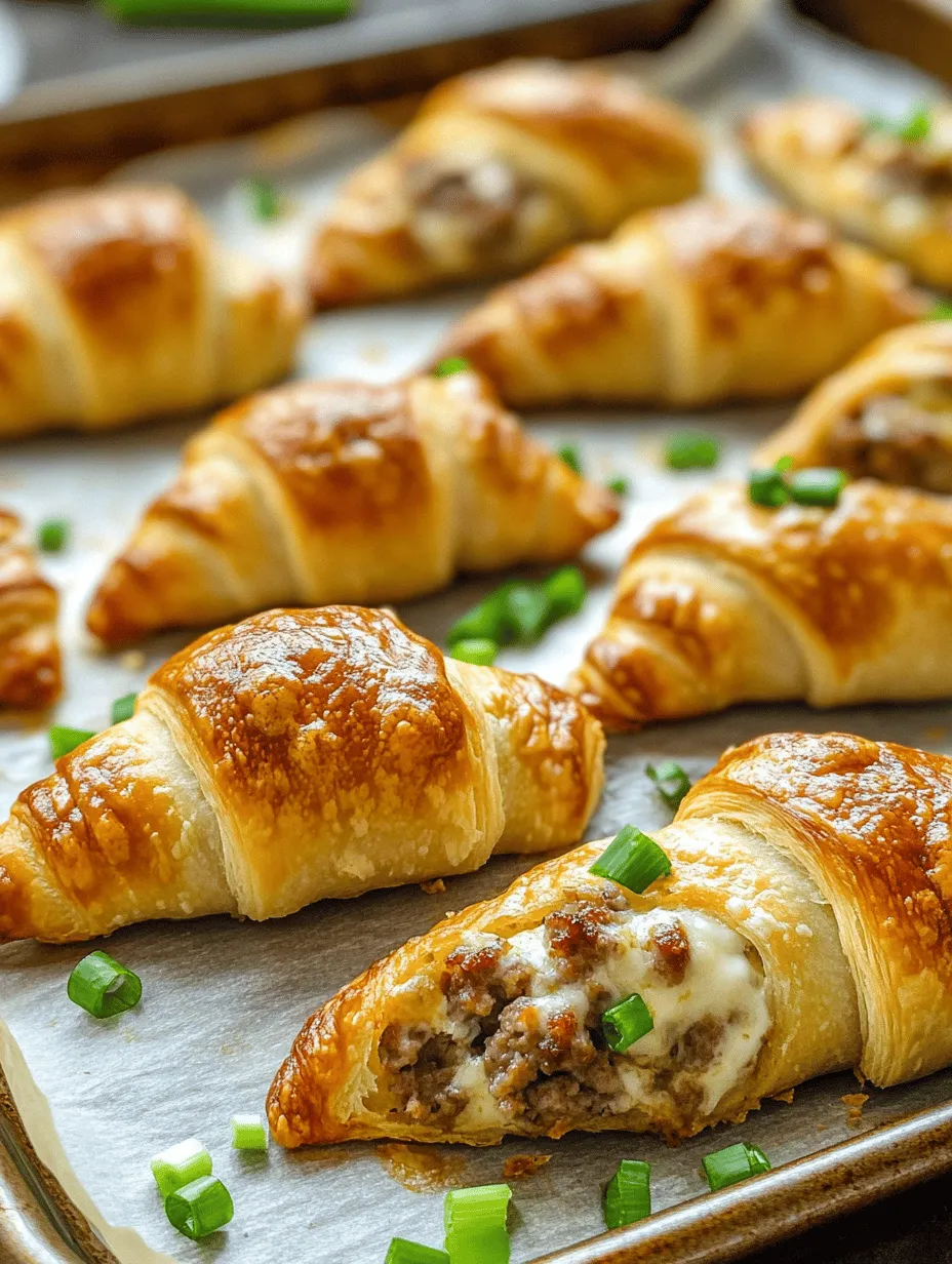 Savory Sausage Crescents are an irresistible snack that brings a delightful blend of flavors and textures to your table. These crescent rolls, filled with a savory mixture of sausage, cream cheese, and gooey mozzarella, are not just delicious; they are also incredibly versatile. Perfect for gatherings, parties, or even a quick meal option, these treats are sure to please both family and friends.