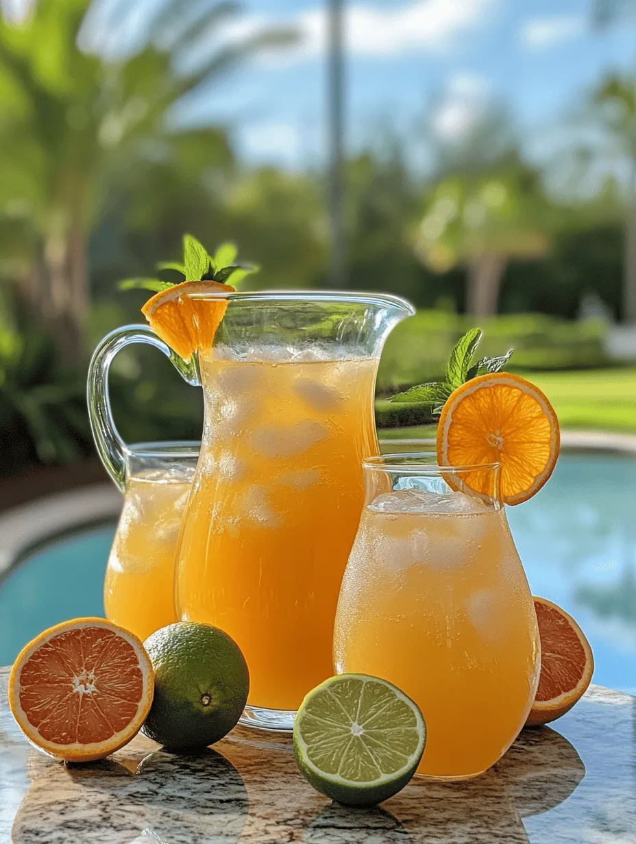 As the sun shines brighter and the temperatures rise, there's nothing quite like a refreshing drink to quench your thirst and uplift your spirits. Enter the Tropical Citrus Splash, a vibrant and invigorating beverage that encapsulates the essence of summer in every sip. This delightful concoction is a celebration of tropical flavors, featuring a harmonious blend of fresh juices that transport you straight to a sun-soaked beach, no matter where you are.