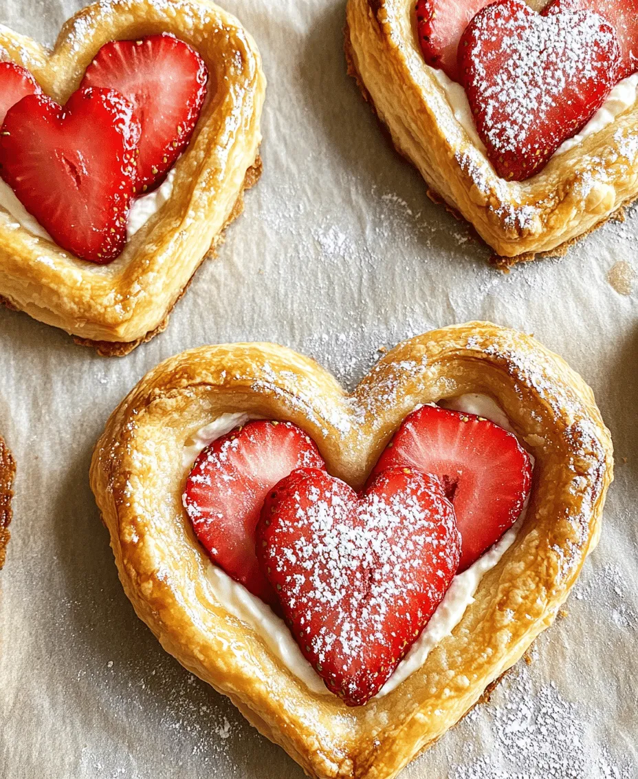 Embark on a delightful culinary journey with our Strawberry Cream Cheese Heart Danishes, a treat that perfectly encapsulates sweetness and romance. This recipe is ideal for special occasions—be it Valentine’s Day, anniversaries, or simply when you want to impress your loved ones with a homemade dessert that speaks volumes of affection. Imagine flaky, golden pastry enveloping a rich, creamy filling, all complemented by the vibrant freshness of strawberries. Not only are these danishes a feast for your taste buds, but they are also a visual delight that will brighten any gathering.