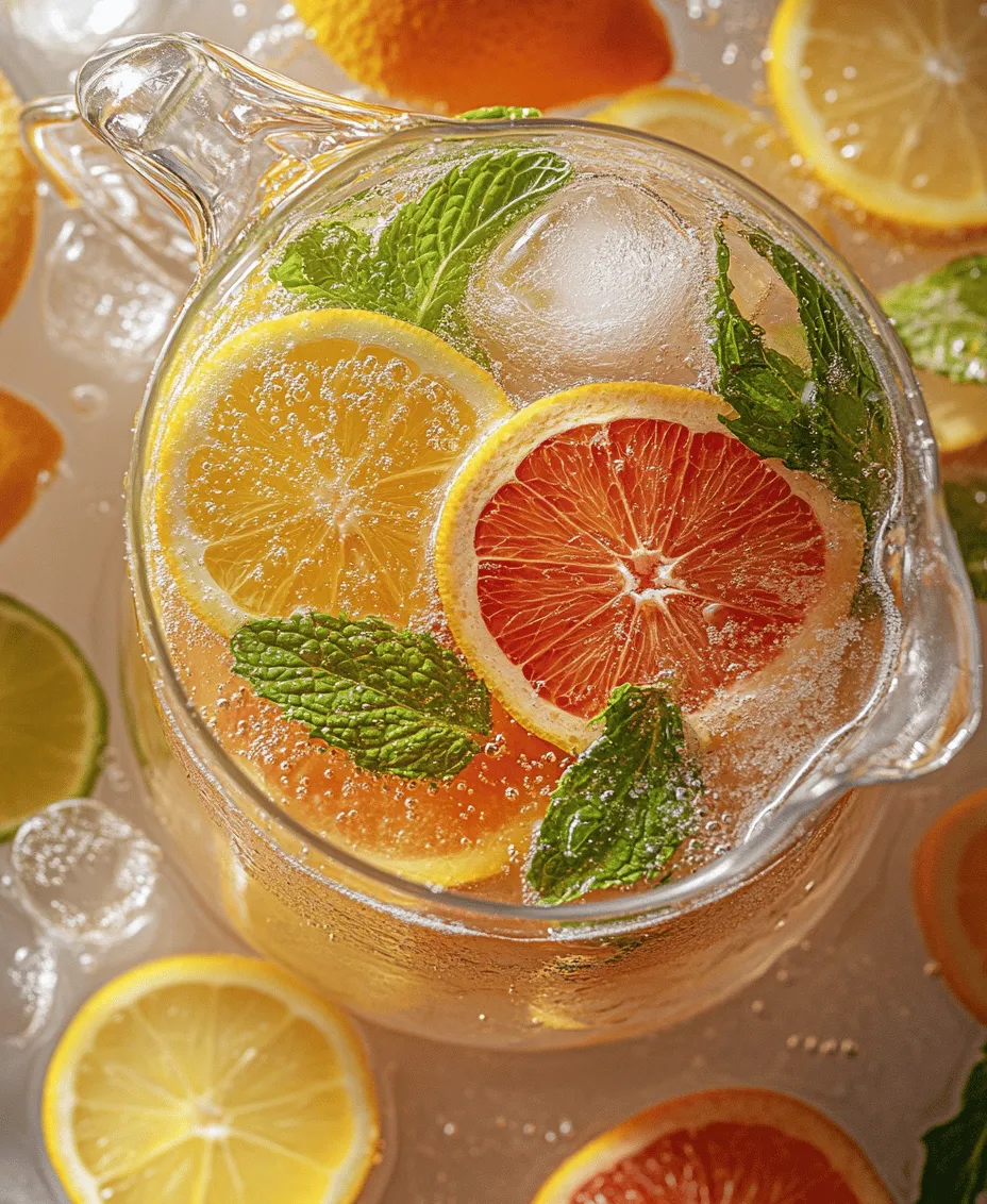 The magic of the Refreshing Citrus Splash lies in its fresh ingredients, each playing a crucial role in crafting the perfect drink. Let’s take a closer look at each component and explore the health benefits and flavor profiles they bring to the table.