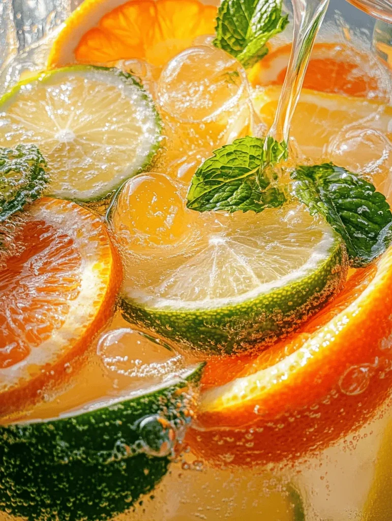 The magic of the Refreshing Citrus Splash lies in its fresh ingredients, each playing a crucial role in crafting the perfect drink. Let’s take a closer look at each component and explore the health benefits and flavor profiles they bring to the table.
