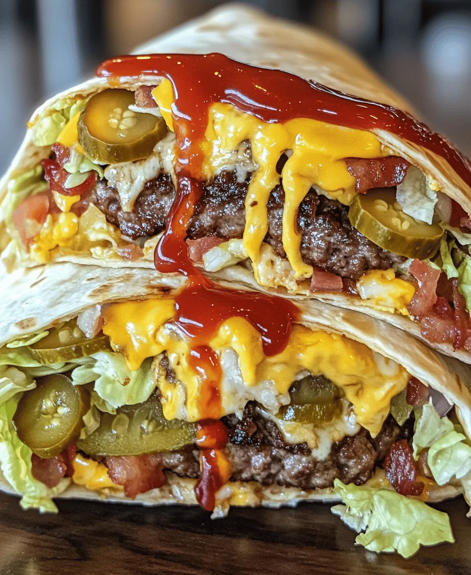 Are you ready to embark on a culinary adventure that blends the hearty, satisfying flavors of a classic hamburger with the portable convenience of a burrito? Introducing the Bacon and Beef Patty Hamburger Burrito, a delicious fusion that takes your taste buds on a journey through rich, savory tastes and textures. This innovative dish combines all the beloved components of a burger—juicy beef patty, crispy bacon, and melty cheese—wrapped snugly in a warm tortilla, making it the ultimate meal for any occasion.