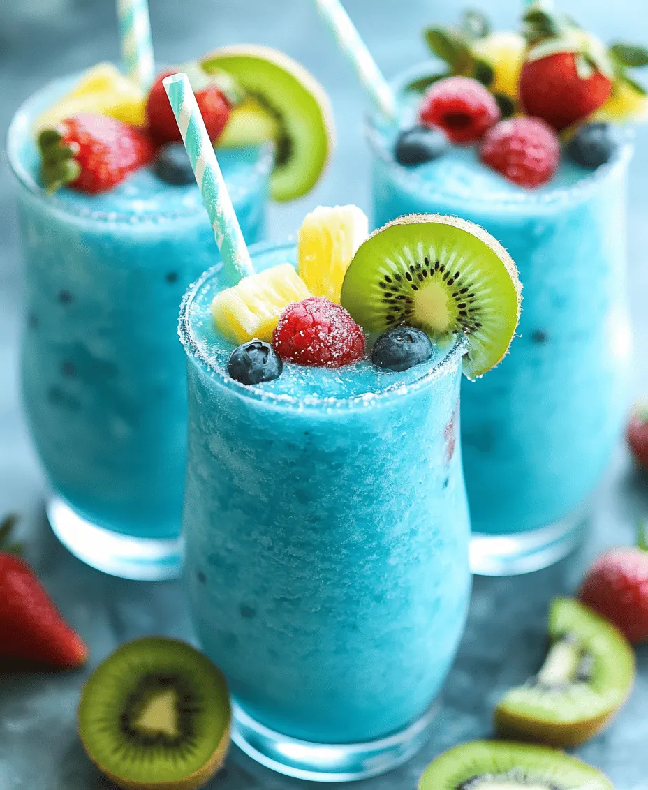 At the heart of the Mermaid Slush lies the blue sports drink, which serves a dual purpose. Not only does it offer a refreshing flavor profile—often a mix of berry and citrus notes—but it also provides the striking blue hue that is central to the slush's mermaid theme. This ingredient sets the foundation for the drink's vibrant color and adds a hint of sweetness that complements the other flavors beautifully.