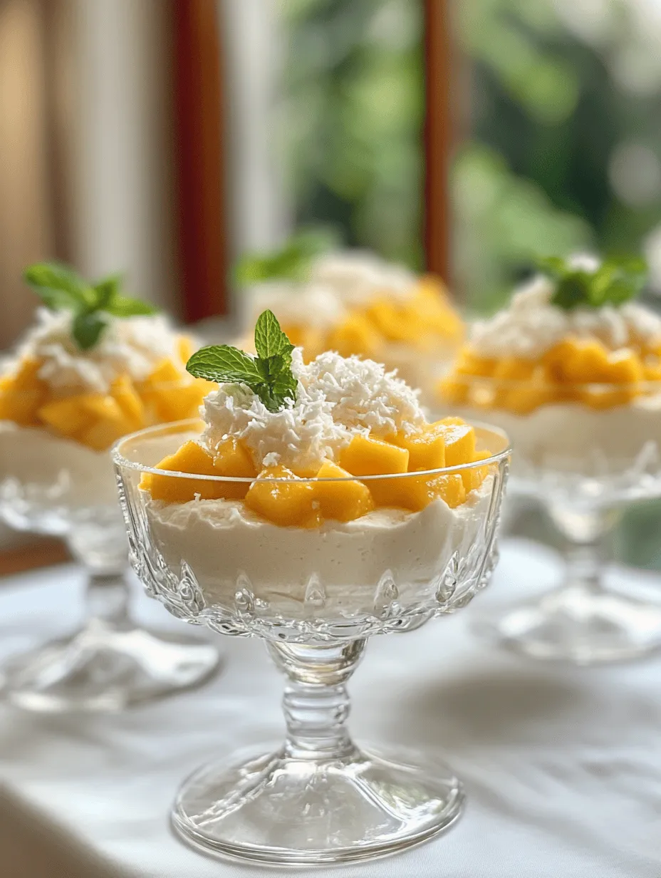 Imagine a dessert that transports you to a sun-soaked tropical paradise with every spoonful—a dessert that embodies the freshness of ripe mangoes and the creamy richness of coconut. Enter the Coconut Mango Mousse Delight, a luscious treat that is not only a feast for the eyes but also a delight to the palate. This mousse is the perfect way to celebrate the vibrant flavors of summer, making it an ideal choice for gatherings, special occasions, and even simple weeknight indulgences.