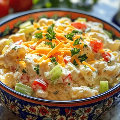 Macaroni salad is a timeless dish that brings comfort and nostalgia to the table. This delightful pasta salad is not only easy to prepare but also packed with flavor and texture, making it a perfect addition to picnics, barbecues, and family gatherings. Its creamy dressing, combined with crunchy vegetables and savory cheese, creates a dish that appeals to both children and adults alike. Whether you’re preparing a potluck dish or simply looking for a quick side to complement your meal, macaroni salad is versatile enough to fit any occasion. In this article, we will explore the delightful macaroni salad recipe in detail, emphasizing its ingredients, preparation method, and variations to suit your taste.