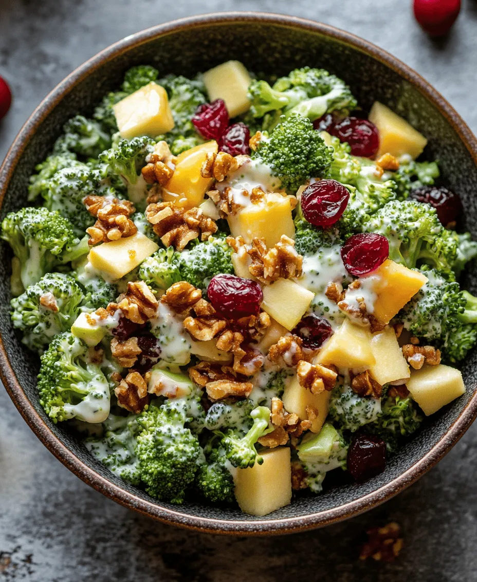In the world of salads, few combinations can rival the delightful blend of flavors and textures found in a Honey Crisp Apple and Broccoli Salad. This vibrant dish is not just a feast for the eyes; it’s a nutritious powerhouse packed with vitamins, minerals, and antioxidants. The crispness of fresh Honey Crisp apples contrasts beautifully with the tender crunch of broccoli, while the addition of sweet red grapes and tangy dried cranberries elevates the flavor profile to new heights.