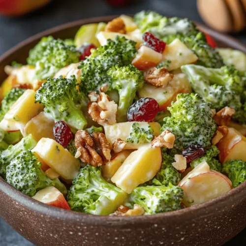 In the world of salads, few combinations can rival the delightful blend of flavors and textures found in a Honey Crisp Apple and Broccoli Salad. This vibrant dish is not just a feast for the eyes; it’s a nutritious powerhouse packed with vitamins, minerals, and antioxidants. The crispness of fresh Honey Crisp apples contrasts beautifully with the tender crunch of broccoli, while the addition of sweet red grapes and tangy dried cranberries elevates the flavor profile to new heights.