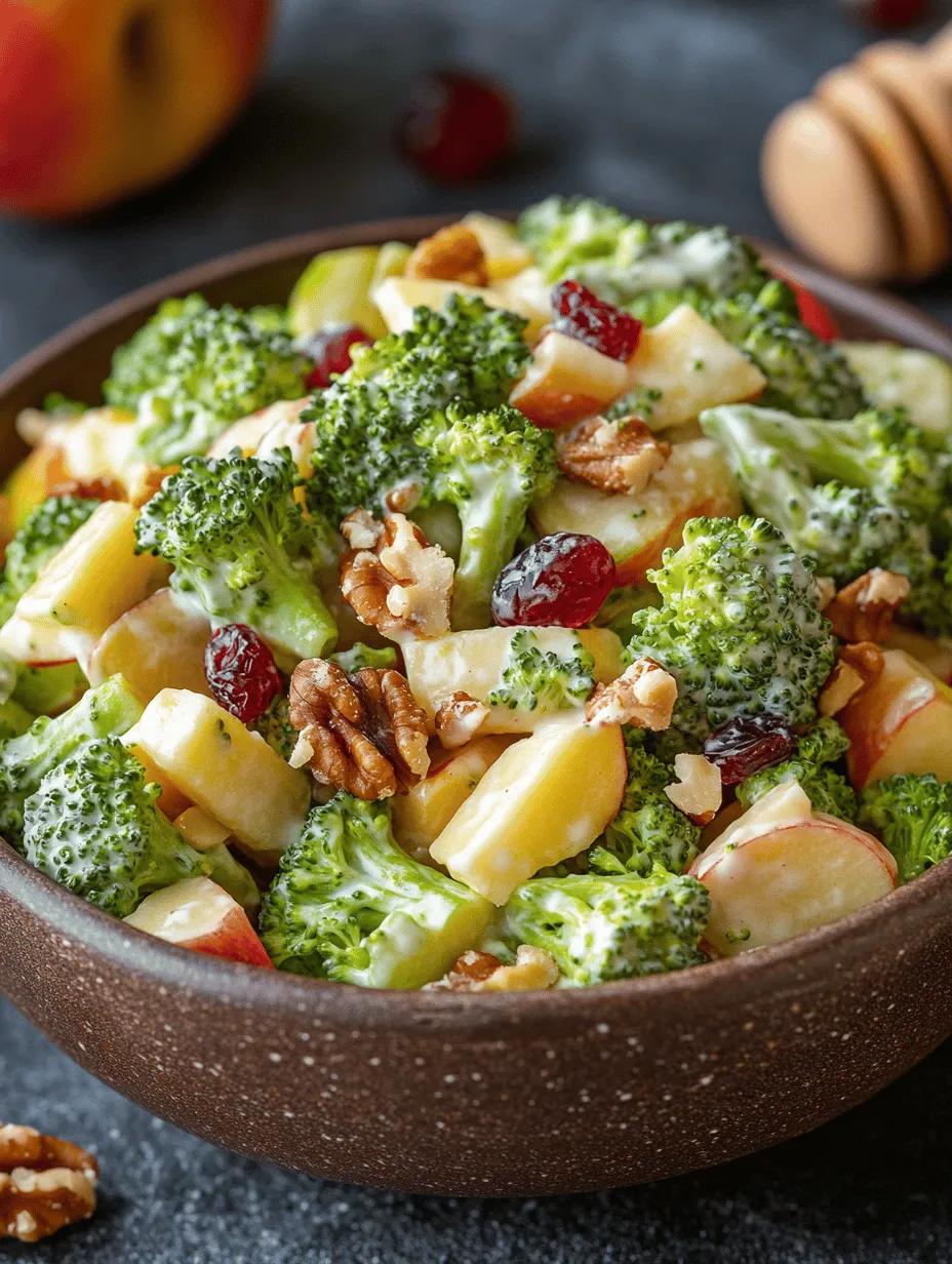 In the world of salads, few combinations can rival the delightful blend of flavors and textures found in a Honey Crisp Apple and Broccoli Salad. This vibrant dish is not just a feast for the eyes; it’s a nutritious powerhouse packed with vitamins, minerals, and antioxidants. The crispness of fresh Honey Crisp apples contrasts beautifully with the tender crunch of broccoli, while the addition of sweet red grapes and tangy dried cranberries elevates the flavor profile to new heights.