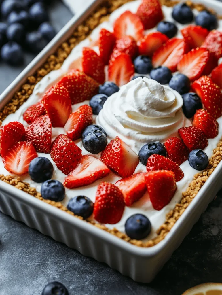 As summer approaches, many of us start looking for ways to celebrate the season with delicious and festive desserts. One standout option is the No-Bake Cheesecake Flag Bars, a strikingly beautiful and delicious treat that pays homage to the American flag. These bars not only look impressive but also capture the creamy, indulgent flavor of traditional cheesecake without the need for an oven. Perfect for patriotic occasions such as Independence Day, Memorial Day, or any gathering where you want to add a touch of festivity, these cheesecake bars are sure to be a hit.