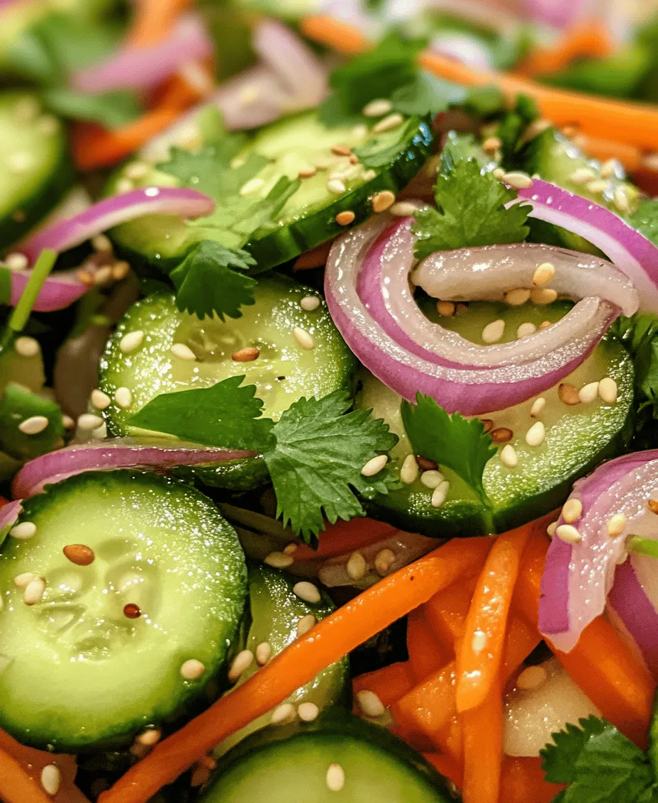 Cucumbers are the foundation of this salad, and selecting the right variety can enhance your dish significantly. Common varieties like English cucumbers and Japanese cucumbers are ideal for salads due to their thin skin and minimal seeds, which contribute to a crisper texture. English cucumbers are particularly favored for their mild flavor and lengthy shape, making them easy to slice into uniform pieces.