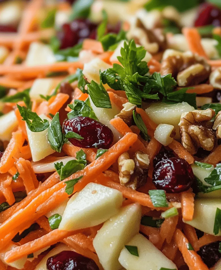 In the world of salads, few dishes deliver the vibrant burst of flavors and textures quite like a refreshing apple cranberry carrot salad. This delightful combination not only tantalizes the taste buds but also offers a plethora of health benefits that make it a perfect addition to any meal. The crispness of fresh apples, the tartness of cranberries, and the earthy sweetness of carrots come together in a harmonious blend, making this salad a favorite among health enthusiasts and casual eaters alike.