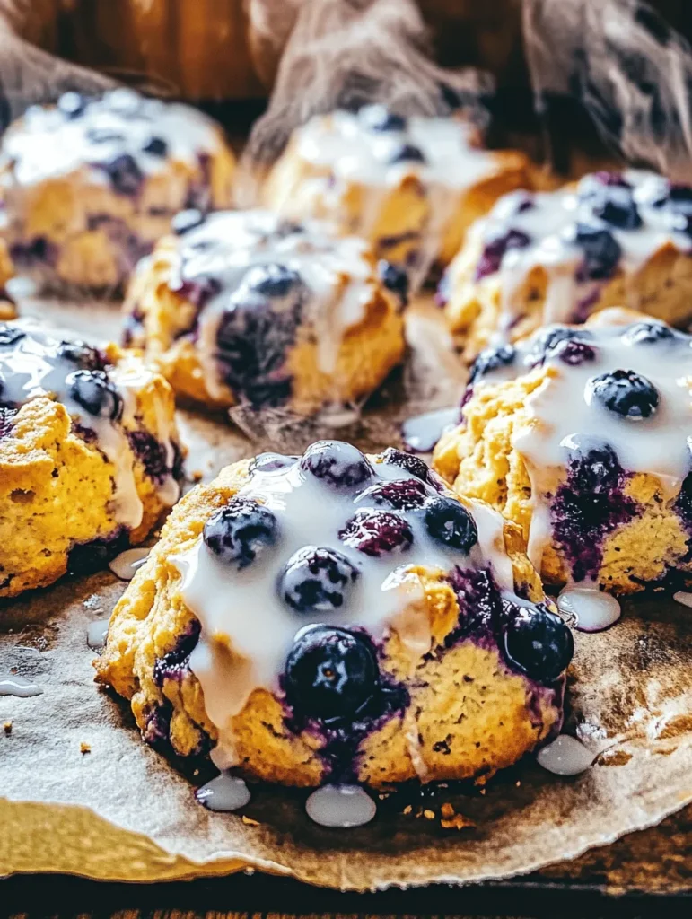 If you're looking for a delightful treat that perfectly balances sweetness and zestiness, look no further than our Blueberry Bliss Biscuits with Zesty Lemon Glaze. These biscuits are not only a feast for the taste buds but also a visual delight, boasting vibrant bursts of blueberries encased in fluffy, tender biscuit dough. The addition of a zesty lemon glaze elevates them further, bringing a bright, refreshing flavor that complements the natural sweetness of the blueberries.