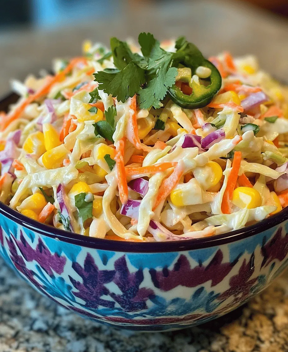 Coleslaw is a classic side dish that has graced tables at picnics, barbecues, and family gatherings for generations. Traditionally, this dish is made with a simple combination of shredded cabbage and dressing, often served cold to provide a refreshing crunch. However, this Spicy Sweet Jalapeno Corn Coleslaw takes the beloved classic to an exciting new level. By integrating the sweetness of fresh corn and honey with the zesty kick of jalapenos, this recipe offers a delightful contrast of flavors that is sure to tantalize your taste buds.
