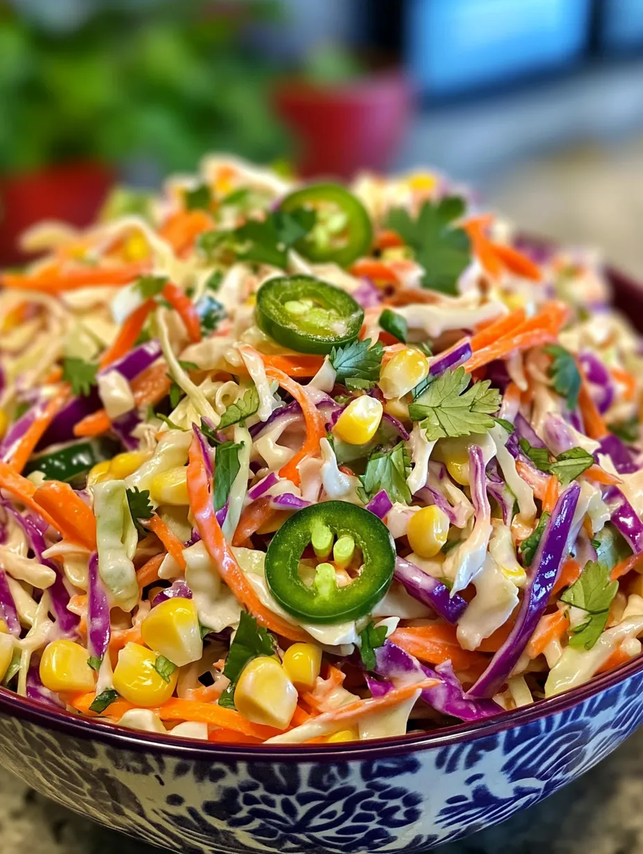 Coleslaw is a classic side dish that has graced tables at picnics, barbecues, and family gatherings for generations. Traditionally, this dish is made with a simple combination of shredded cabbage and dressing, often served cold to provide a refreshing crunch. However, this Spicy Sweet Jalapeno Corn Coleslaw takes the beloved classic to an exciting new level. By integrating the sweetness of fresh corn and honey with the zesty kick of jalapenos, this recipe offers a delightful contrast of flavors that is sure to tantalize your taste buds.