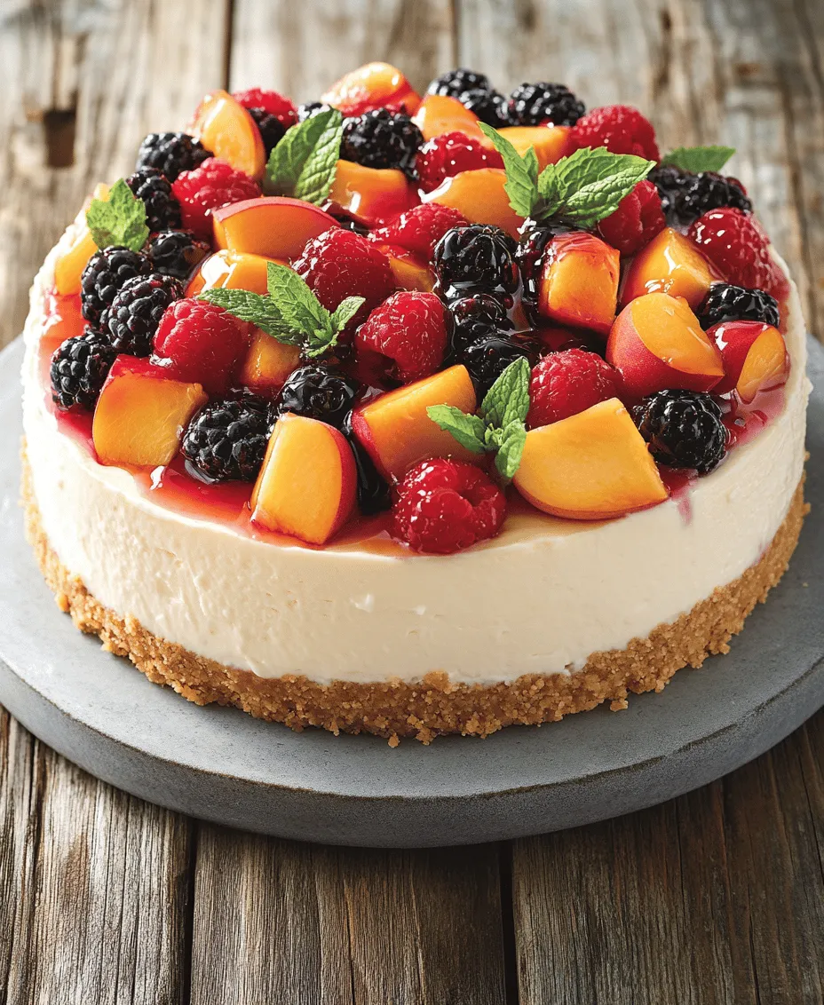 To master the art of cheesecake, it’s essential to understand its fundamental components. At its core, a traditional cheesecake consists of three primary elements: the crust, the filling, and the topping. For our Summer Berry and Peach Cheesecake, we’ll be using a graham cracker crust paired with a rich and creamy filling made from cream cheese, sugar, and fresh fruits.