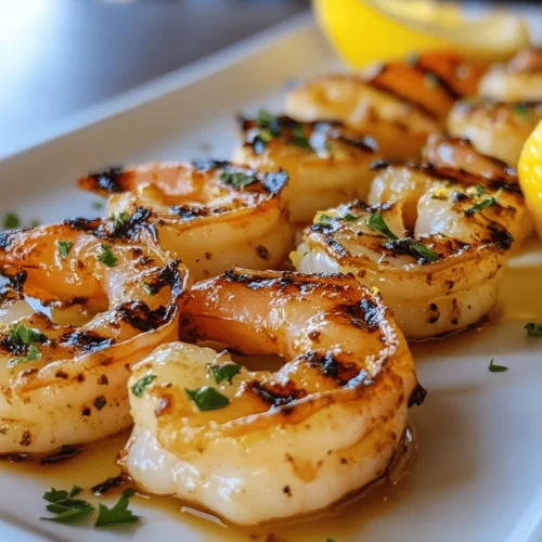 Shrimp has long been celebrated in culinary traditions around the globe for its versatility, delicate flavor, and quick cooking time. Whether it’s featured in a rich seafood paella, tossed in a refreshing salad, or grilled to perfection, shrimp can easily elevate any meal. Among the myriad of shrimp dishes, Grilled Lemon-Garlic Shrimp Skewers stand out as a favorite due to their vibrant flavors and effortless preparation. Infused with the zesty brightness of lemon and the aromatic allure of garlic, these skewers are not just a feast for the palate but also for the eyes—making them an ideal choice for everything from laid-back family dinners to lively summer barbecues.