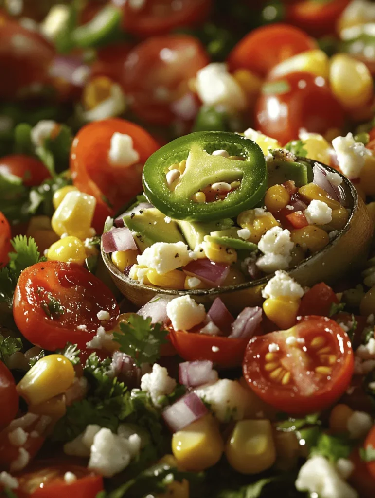 In the realm of fresh and vibrant salads, the Zesty Corn, Tomato, and Avocado Salad stands out as a delightful combination of flavors and textures. With its bright colors and refreshing taste, this salad not only serves as a perfect side dish for summer barbecues but also doubles as a healthy lunch option. It's a dish that captures the essence of summer, bringing together the sweetness of corn, the juiciness of tomatoes, the creaminess of avocado, and the zing of a lime dressing. This recipe is simple to prepare and sure to impress anyone at your table. Let’s dive into the details of this delicious salad, exploring each component and its benefits.