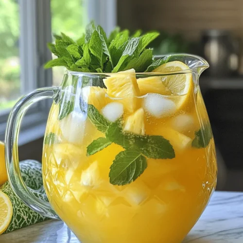 As the sun shines brightly and the temperatures rise, there's nothing quite like a refreshing beverage to cool you down. Enter the Pineapple Lemonade Punch, a vibrant and delightful drink that brings together the zesty tartness of fresh lemons with the sweet, tropical flavor of ripe pineapple. This punch is not just another drink; it's a celebration of summer encapsulated in a glass. Whether you're hosting a backyard BBQ, planning a birthday party, or simply enjoying a lazy afternoon on your patio, this punch is the perfect companion to quench your thirst and elevate your mood.