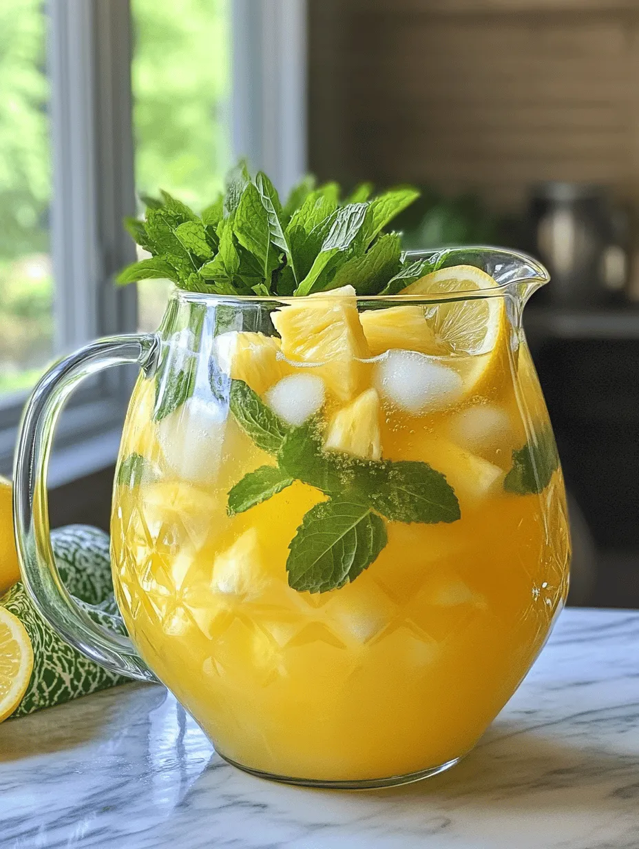 As the sun shines brightly and the temperatures rise, there's nothing quite like a refreshing beverage to cool you down. Enter the Pineapple Lemonade Punch, a vibrant and delightful drink that brings together the zesty tartness of fresh lemons with the sweet, tropical flavor of ripe pineapple. This punch is not just another drink; it's a celebration of summer encapsulated in a glass. Whether you're hosting a backyard BBQ, planning a birthday party, or simply enjoying a lazy afternoon on your patio, this punch is the perfect companion to quench your thirst and elevate your mood.