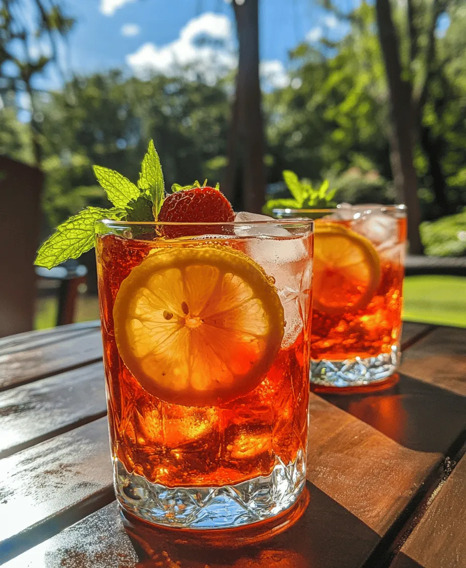 At the heart of this exquisite drink lies hibiscus tea, derived from the dried petals of the hibiscus flower. With its deep crimson hue, hibiscus tea is as visually appealing as it is flavorful. Its tart and slightly floral taste serves as a perfect base for a refreshing beverage. Historically, hibiscus tea has been enjoyed across numerous cultures, from North Africa to the Caribbean, often served as a cooling drink during the sweltering heat.