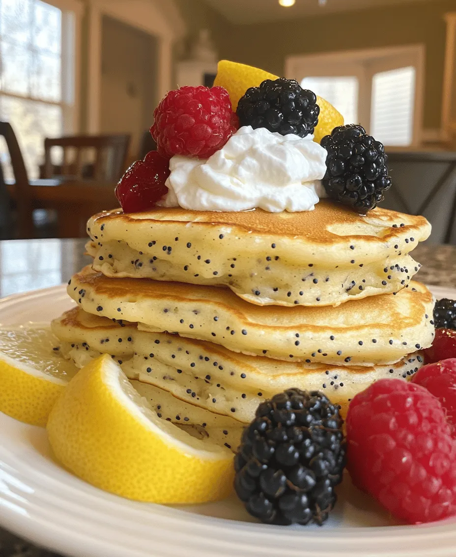 Zesty Lemon Poppy Seed Pancakes combine the bright, refreshing flavor of lemon with the nutty crunch of poppy seeds, creating a breakfast experience that is both invigorating and satisfying. The lemon zest and juice infuse the batter with a citrusy brightness, while the poppy seeds add a delightful crunch and visual appeal. This combination not only tantalizes the taste buds but also leaves you feeling refreshed and energized, making it an ideal choice to kickstart your day.