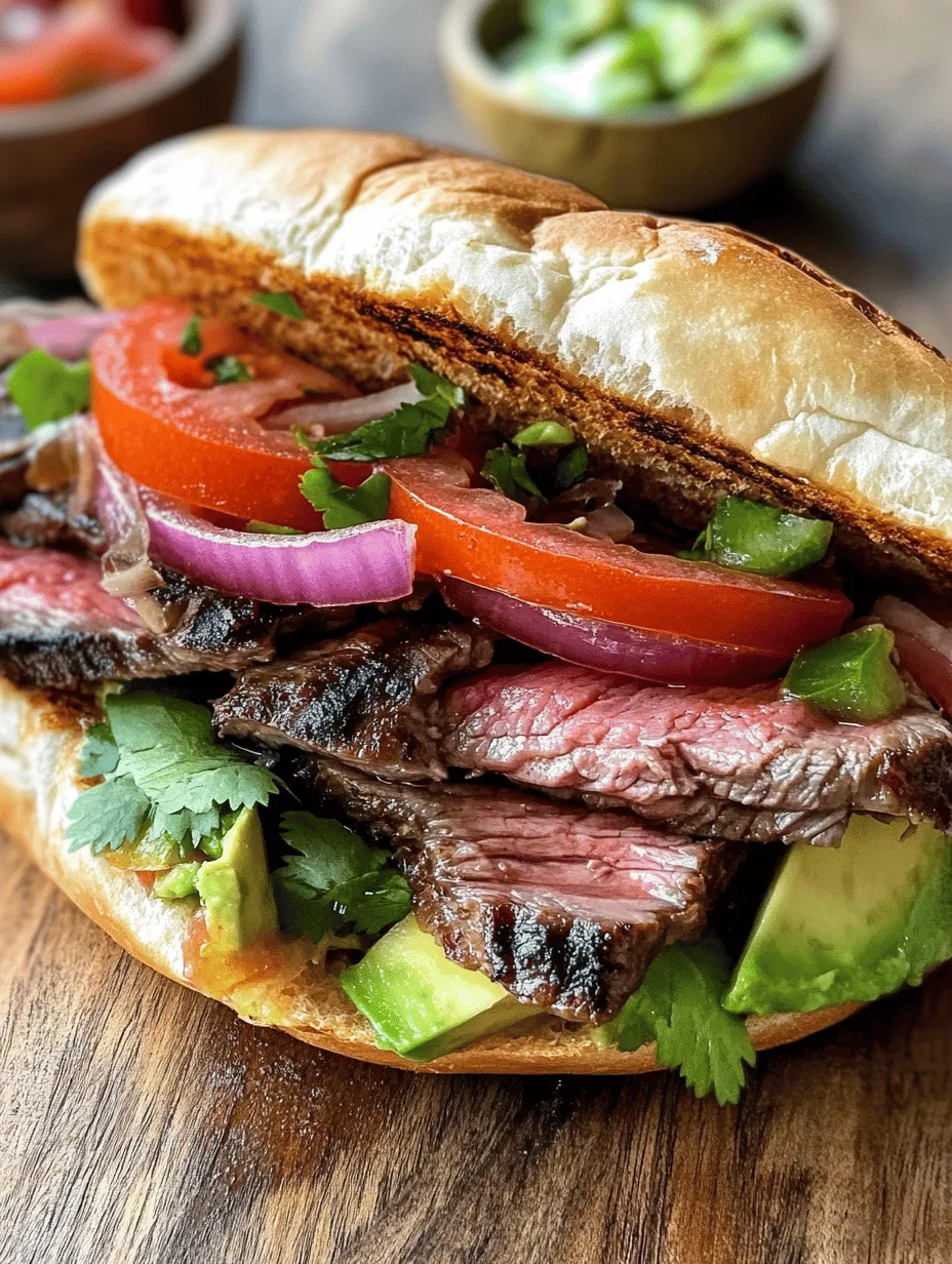 Carne Asada, a culinary jewel in Mexican cuisine, is beloved not only for its rich flavors but also for its cultural significance. This dish, which translates to "grilled meat," typically features beef marinated in spices and citrus before being grilled to perfection. The allure of Carne Asada Steak Sandwiches lies in their ability to combine the bold, smoky flavors of marinated grilled steak with the satisfying texture of crusty bread and fresh toppings. This recipe transforms a classic Mexican dish into a meal that is both hearty and portable, perfect for casual gatherings, picnics, or weeknight dinners.
