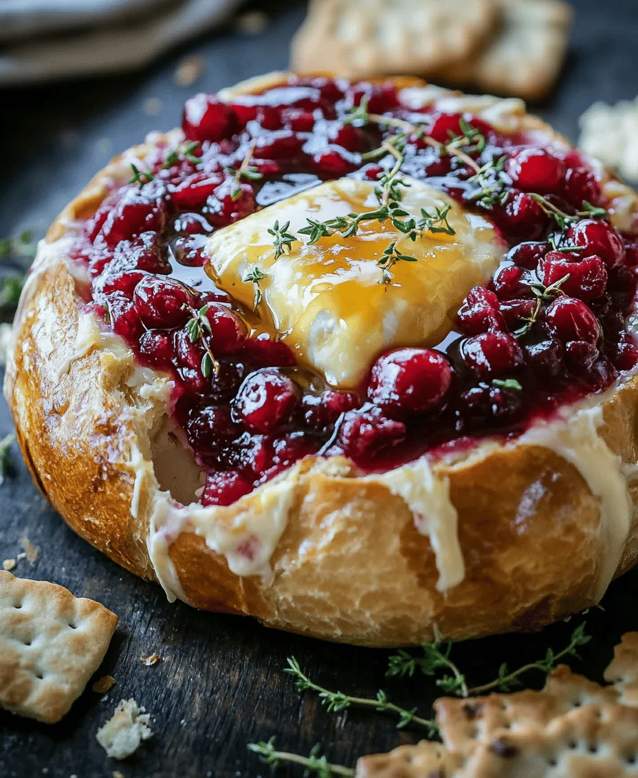 Imagine the scene: a warm gathering of friends and family, laughter echoing around the room, and the tantalizing aroma of freshly baked bread filling the air. At the center of it all is a stunning centerpiece that commands attention and ignites taste buds—the Baked Brie in a Bread Bowl. This delectable appetizer is more than just a dish; it’s an experience that brings people together. The creamy, gooey Brie cheese melds beautifully with the sweet and tart notes of cranberry sauce, all encased in a crusty bread bowl. Not only does this recipe offer a delightful combination of flavors, but it also boasts an impressive visual presentation that is sure to wow your guests.