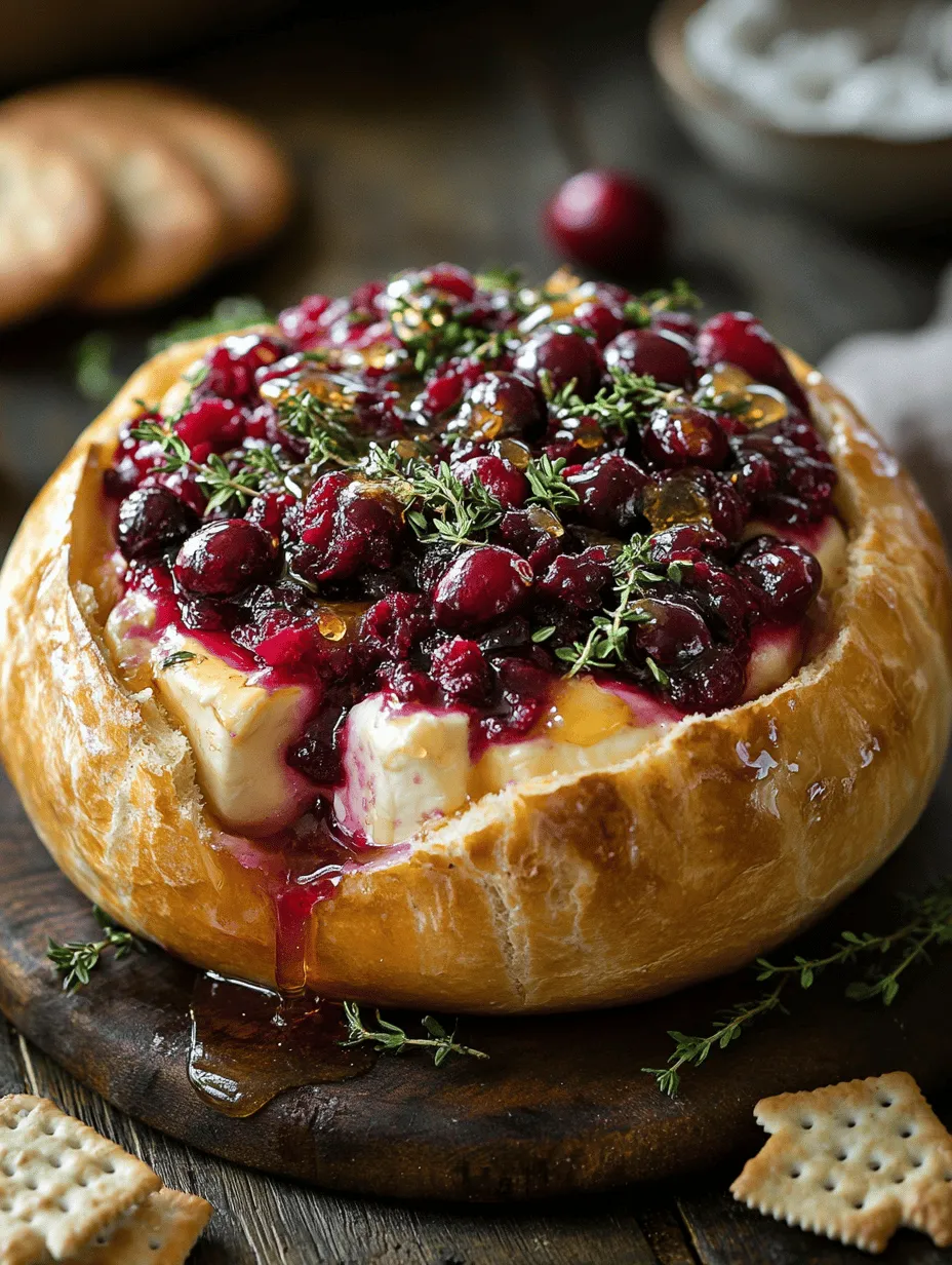 Imagine the scene: a warm gathering of friends and family, laughter echoing around the room, and the tantalizing aroma of freshly baked bread filling the air. At the center of it all is a stunning centerpiece that commands attention and ignites taste buds—the Baked Brie in a Bread Bowl. This delectable appetizer is more than just a dish; it’s an experience that brings people together. The creamy, gooey Brie cheese melds beautifully with the sweet and tart notes of cranberry sauce, all encased in a crusty bread bowl. Not only does this recipe offer a delightful combination of flavors, but it also boasts an impressive visual presentation that is sure to wow your guests.
