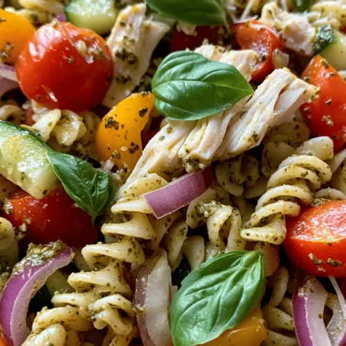 Welcome to the delightful world of Chicken Pesto Pasta Salad, a dish that beautifully marries the comforting flavors of pasta with the freshness of vibrant vegetables and aromatic pesto. This recipe is not just a meal; it's a culinary experience that embodies the essence of summer and meal prep convenience. Whether you’re hosting a backyard barbecue, planning a picnic, or simply looking for a quick and wholesome lunch option, Chicken Pesto Pasta Salad is the perfect choice.