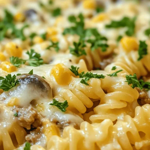 The Cheddar Ranch Beef & Corn Pasta Bake is a delightful dish that embodies comfort food in its most satisfying form. This recipe is a perfect solution for busy families looking for a meal that is not only quick to prepare but also bursting with flavor and nutrition. As families navigate the hustle and bustle of everyday life, one-dish meals like this pasta bake emerge as saviors, providing an easy way to gather everyone around the dinner table.