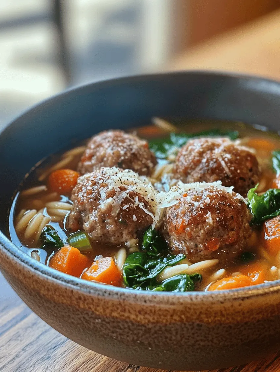 Italian Wedding Soup is a delightful dish that encapsulates the warmth and tradition of Italian-American cuisine. Despite its name, this soup has no direct connection to weddings; rather, it symbolizes the union of flavors and textures that come together in a harmonious blend. Originating in Southern Italy, the soup has transcended its roots and become a beloved staple in many households, especially during gatherings and family meals. Its comforting nature, rich broth, tender meatballs, and vibrant vegetables make it an ideal dish for sharing and enjoying with loved ones.