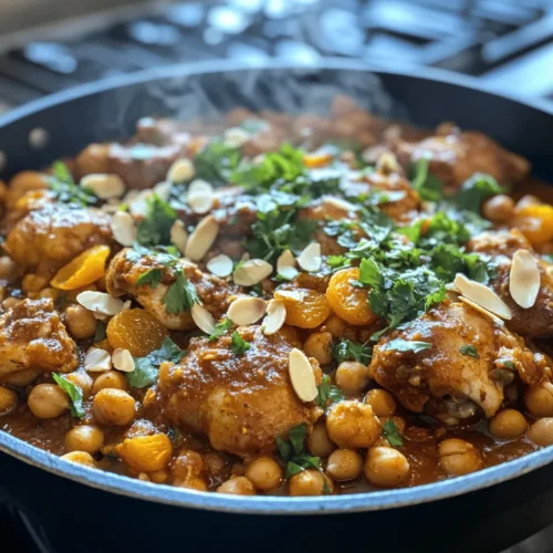 Explore the vibrant flavors of North Africa with Moroccan Spiced Chicken, a dish that brings a delightful blend of spices and textures to your table. This aromatic recipe features tender chicken thighs marinated in a symphony of spices, complemented by hearty chickpeas and sweet apricots. Perfect for a family dinner or a gathering with friends, this dish not only tantalizes the taste buds but also offers a glimpse into the rich culinary traditions of Morocco.