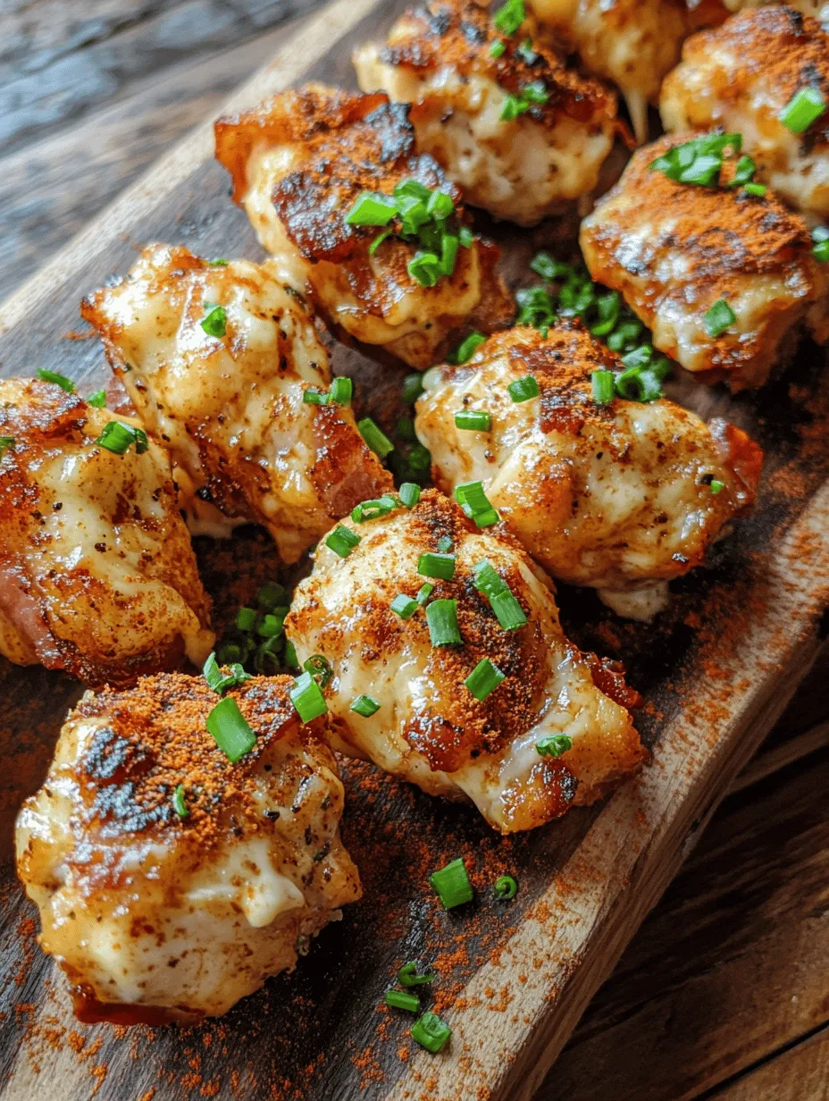 If you're searching for the ultimate appetizer that combines savory flavors and satisfying textures, look no further than cheesy bacon-wrapped chicken bites. This dish is a crowd-pleaser, making it perfect for gatherings, parties, or even a cozy night in with loved ones. The combination of tender chicken breast, rich cream cheese, sharp cheddar, and crispy bacon creates a mouthwatering experience that is hard to resist.