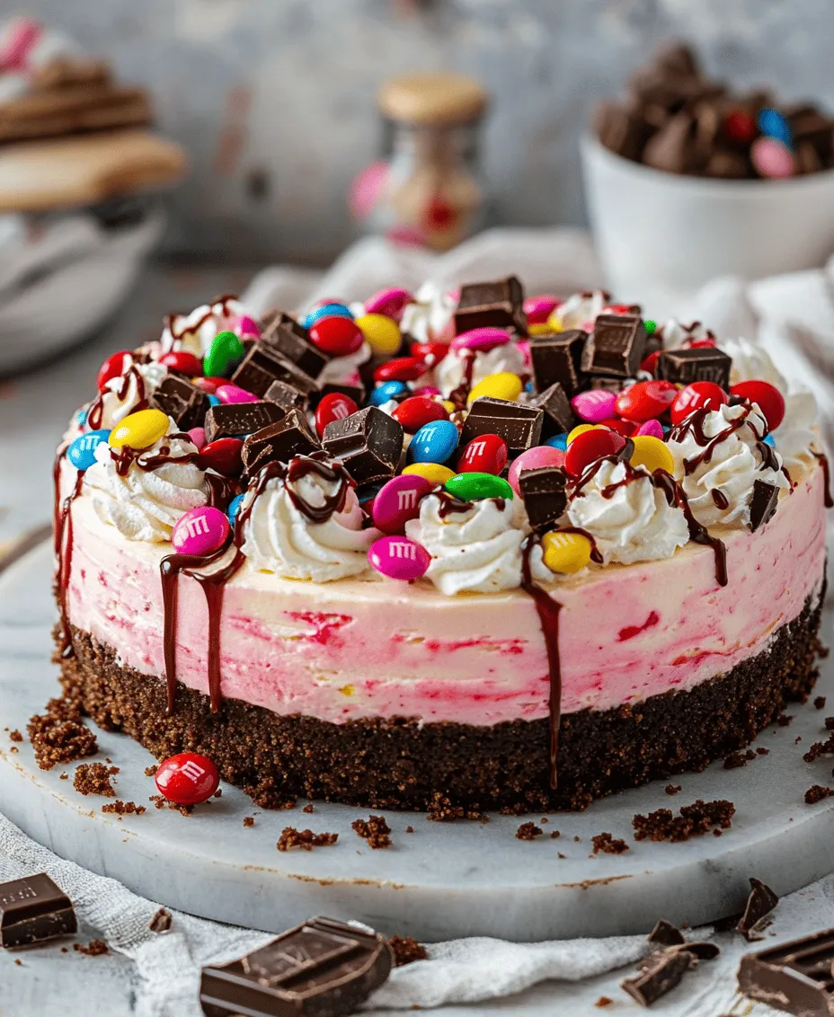 If you're on the hunt for a dessert that embodies indulgence while being incredibly easy to prepare, look no further than the Pink Paradise No-Bake M&M Snickers Cheesecake. This vibrant cheesecake combines the rich flavors of cream cheese and chocolate with the crunch of Snickers bars and the colorful pop of M&M's, creating a dessert that's as delightful to look at as it is to eat. Perfect for any occasion, whether it's a birthday celebration, a summer barbecue, or simply a sweet treat for yourself, this cheesecake is sure to impress.
