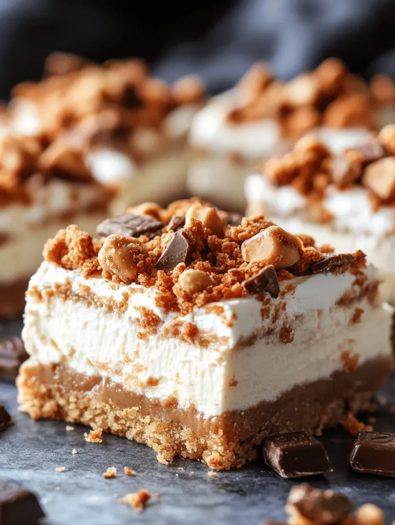 If you're on the lookout for a dessert that perfectly balances the rich creaminess of cheesecake with the delightful crunch of candy bars, look no further than Reese's Butterfinger Cheesecake Bars. This indulgent treat brings together the velvety smoothness of traditional cheesecake, the nutty flavor of peanut butter, and the satisfying crunch of Butterfinger candies, creating a mouthwatering experience that is hard to resist. Perfect for celebrations, potlucks, or simply satisfying your sweet tooth, these cheesecake bars are a guaranteed crowd-pleaser.