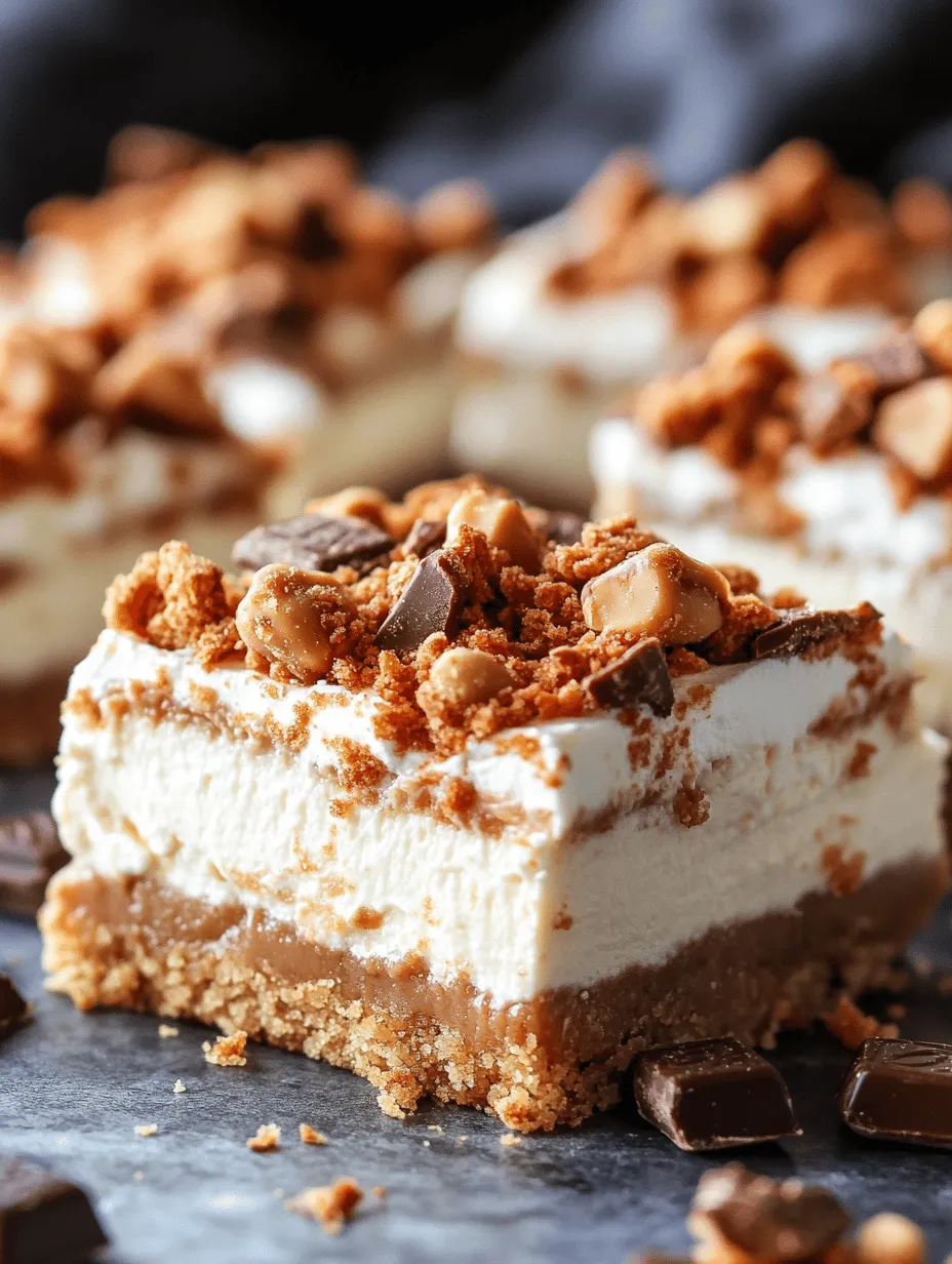 If you're on the lookout for a dessert that perfectly balances the rich creaminess of cheesecake with the delightful crunch of candy bars, look no further than Reese's Butterfinger Cheesecake Bars. This indulgent treat brings together the velvety smoothness of traditional cheesecake, the nutty flavor of peanut butter, and the satisfying crunch of Butterfinger candies, creating a mouthwatering experience that is hard to resist. Perfect for celebrations, potlucks, or simply satisfying your sweet tooth, these cheesecake bars are a guaranteed crowd-pleaser.