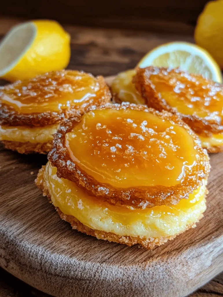 Imagine biting into a cookie that is not only soft and chewy but also bursts with the bright, zesty flavor of lemon. The creamy lemon curd adds a luscious layer, while the classic crème brûlée topping provides a satisfying crunch with its caramelized sugar shell. This unique combination creates a multi-dimensional dessert experience, where each bite reveals a new layer of flavor and texture. Lemon Curd Crème Brûlée Cookies are not just a feast for the taste buds; they are also visually stunning, making them a perfect addition to any dessert table.