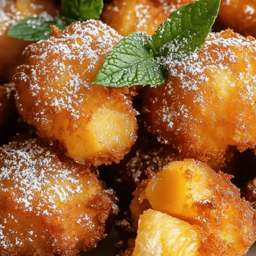 Pineapple fritters are a delightful treat that perfectly encapsulates the essence of summer with every bite. Their golden-brown exterior, crispy on the outside and tender on the inside, offers a sweet, tropical escape that transports you to sun-soaked beaches and lush palm trees. The refreshing flavor of pineapple shines through, providing a burst of sweetness that pairs beautifully with the light, airy batter. Whether served as a snack, a dessert, or a unique addition to brunch, these fritters have a universal appeal that can brighten any day.