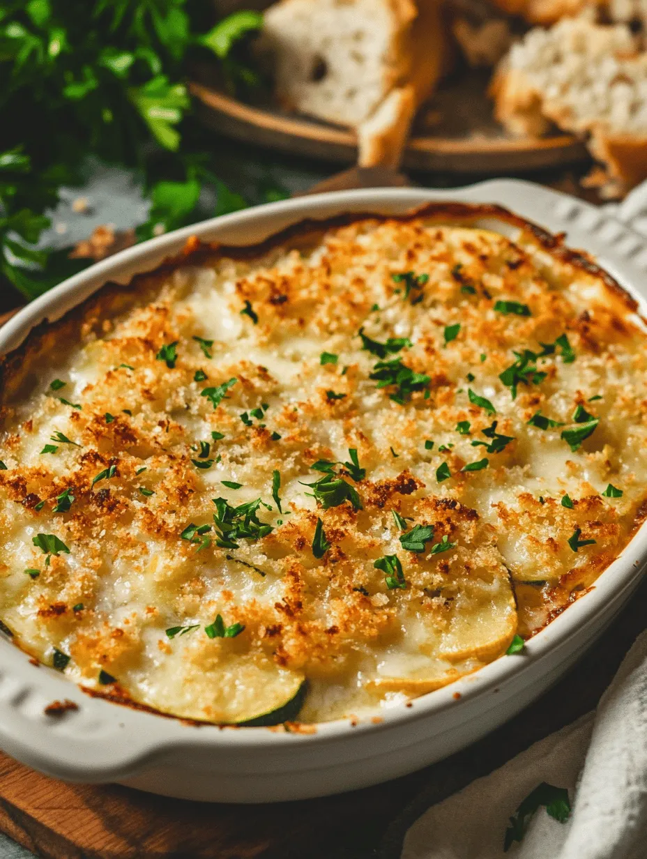 Cheesy Zucchini & Yellow Squash Gratin is a delightful dish that perfectly captures the essence of summer produce while providing comfort and rich flavor. This gratin showcases the best of seasonal vegetables, transforming humble zucchini and yellow squash into a creamy, cheesy treat that is sure to please both vegetarians and meat-lovers alike. With layers of tender vegetables enveloped in a luscious cheese sauce, every bite brings a balance of textures and flavors that is simply irresistible.