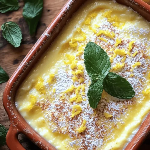 Explore the vibrant flavors of Sicily with this delightful Sicilian Lemon Pudding recipe. Known for its refreshing citrus notes and creamy texture, this dessert is perfect for any occasion, be it a family gathering, a festive celebration, or a simple weeknight treat. The zesty essence of lemons combined with the rich creaminess of pudding creates a dessert that is not only delicious but also embodies the sunny, warm spirit of Sicilian cuisine.