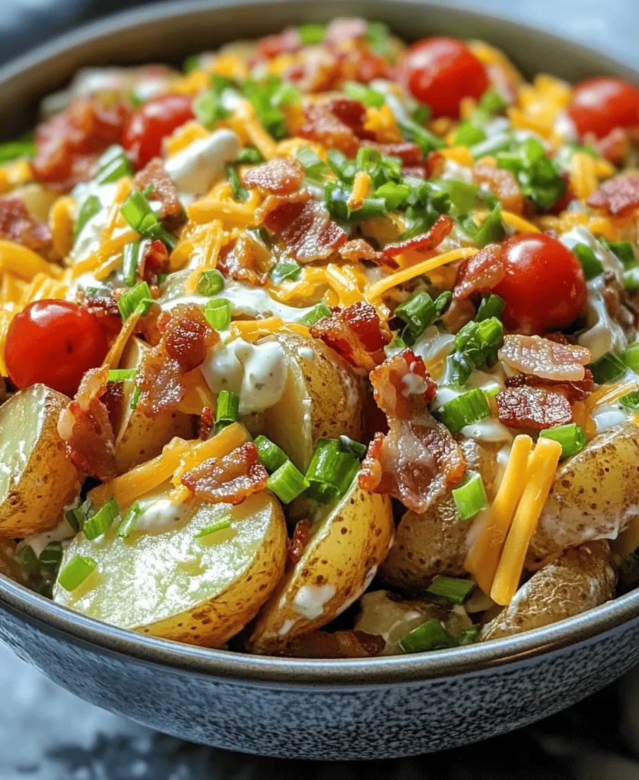 Loaded potato salad combines the traditional elements of potato salad with a variety of mouthwatering ingredients like crispy bacon, creamy cheese, and fresh vegetables. This version goes beyond the basic recipe, offering a delightful explosion of flavors and textures in every bite. While traditional potato salads often focus on a creamy dressing and simple ingredients, the loaded variant embraces indulgence, making it an irresistible choice for those wanting to impress their guests or simply indulge in a comforting dish.