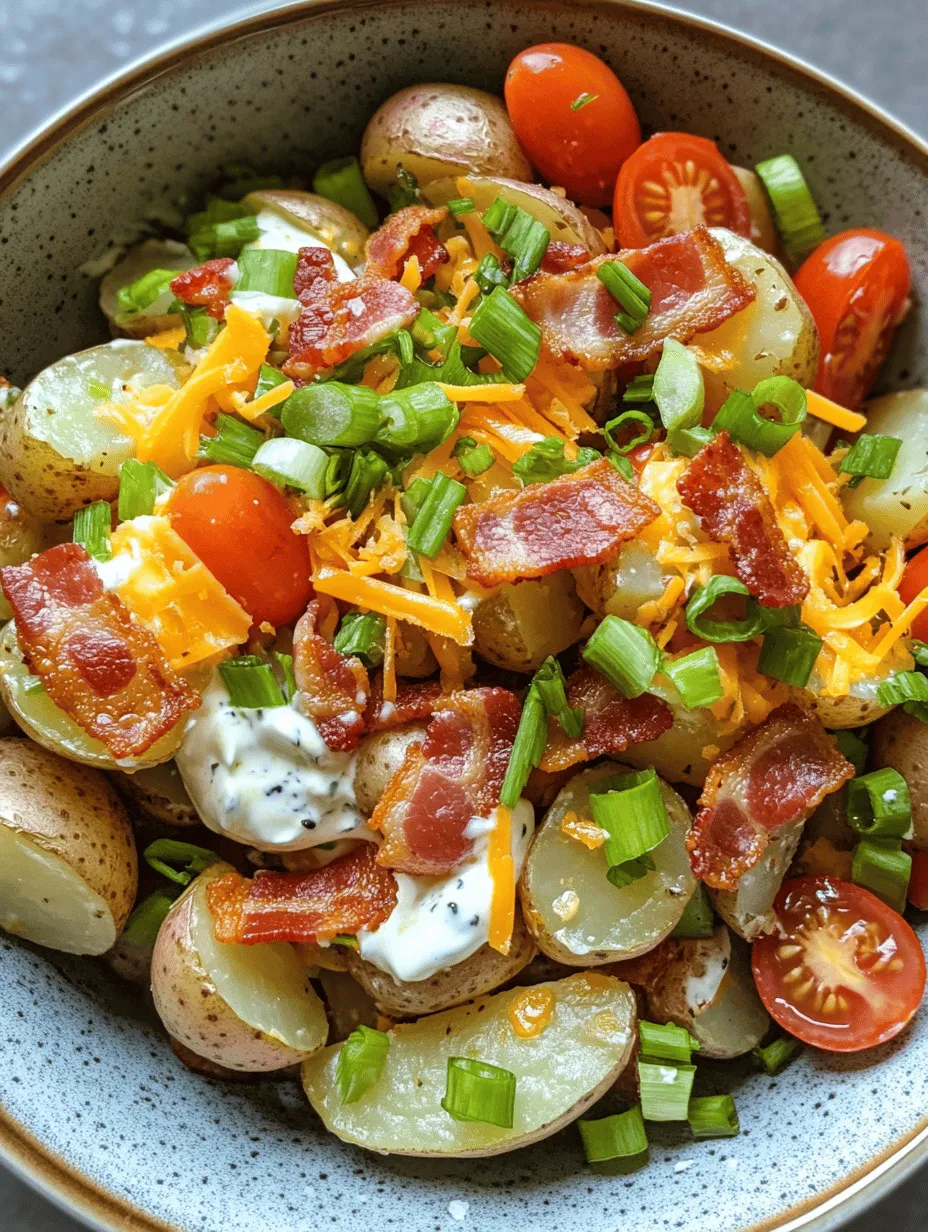Loaded potato salad combines the traditional elements of potato salad with a variety of mouthwatering ingredients like crispy bacon, creamy cheese, and fresh vegetables. This version goes beyond the basic recipe, offering a delightful explosion of flavors and textures in every bite. While traditional potato salads often focus on a creamy dressing and simple ingredients, the loaded variant embraces indulgence, making it an irresistible choice for those wanting to impress their guests or simply indulge in a comforting dish.