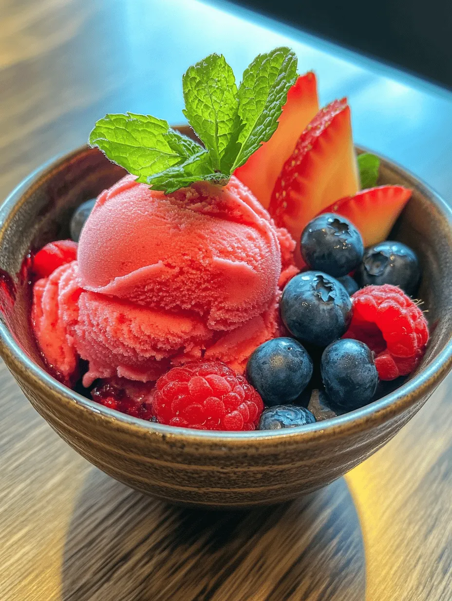 Indulging in a refreshing treat during the hot summer months is a must, and what better way to cool down than with a delicious homemade berry sorbet? This vibrant dessert is not only visually appealing but also bursting with flavor. Made from a blend of fresh berries, this sorbet is the perfect combination of sweet, tangy, and refreshing. Whether you're hosting a summer barbecue, looking for a light dessert option, or simply craving something cool to beat the heat, this mixed berry sorbet recipe is your answer.