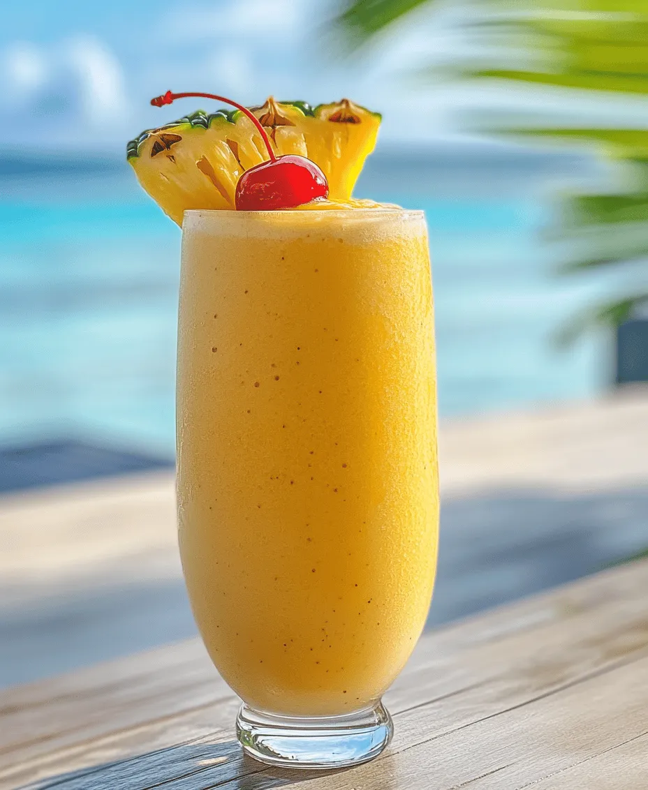 Are you in search of a refreshing drink that encapsulates the essence of a tropical paradise? Look no further than the Tropical Bliss Pina Colada Smoothie. This delightful beverage combines the vibrant flavors of fresh pineapple, creamy coconut, and ripe bananas, creating a taste sensation that transports your taste buds straight to a sun-soaked beach. With its tropical flair, this smoothie not only tantalizes your palate but also provides a wealth of health benefits, making it a perfect addition to your daily routine.