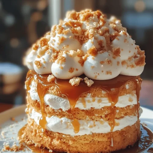 Caramel Cloud Cake is a delightful dessert that captures the hearts of cake lovers with its unique blend of textures and flavors. Imagine a cake that boasts a soft, airy structure reminiscent of a fluffy cloud, enveloped in a rich, luscious caramel sauce that adds a decadent touch to every bite. This cake is not just a treat for the taste buds; it’s also a feast for the eyes, making it an elegant centerpiece for any gathering.