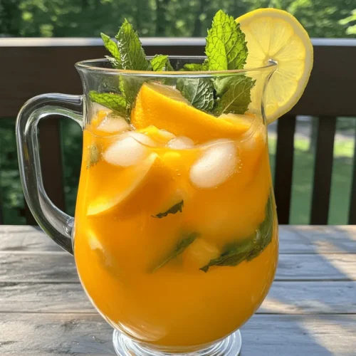 Peach lemonade is an exceptional blend of sweet and tangy flavors, making it a favorite for many. The natural sweetness of ripe peaches complements the tartness of fresh lemons, resulting in a well-balanced drink that is both satisfying and thirst-quenching. This delightful concoction is not just about flavor; it also serves as a refreshing way to hydrate during the hot summer months. Made from fresh, wholesome ingredients, this lemonade embodies the spirit of summer and provides a much-needed respite from the heat.