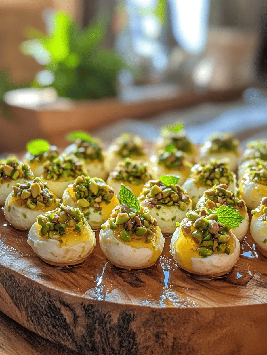 The success of Ricotta Pistachio Honey Bites heavily relies on the quality of the ingredients used. Fresh, high-quality components not only enhance the flavor but also contribute nutritional benefits, making your treats enjoyable on multiple levels. For instance, using fresh ricotta provides a creamy texture and a subtle sweetness that store-bought alternatives may lack. Likewise, the choice of honey, whether local or organic, can significantly impact the overall taste of your bites, adding depth and complexity with its unique flavor profile.