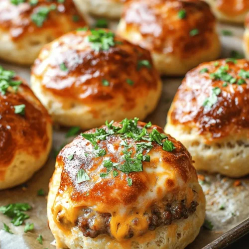 Are you ready to elevate your snack game to a whole new level? Meet the Garlic Parmesan Cheeseburger Bombs—a mouthwatering fusion that combines the classic flavors of a cheeseburger with the irresistible allure of garlic and Parmesan. This recipe is not just a treat for your taste buds; it’s a celebration of flavors that will have your family and friends clamoring for more.
