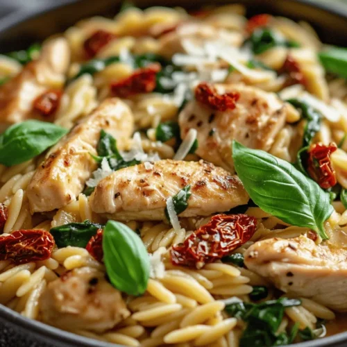 In the realm of quick and nutritious meals, Easy and Healthy Sun-Dried Tomato Chicken Orzo stands out as a vibrant and satisfying dish that combines the best of Mediterranean flavors with the nutritional benefits of wholesome ingredients. This recipe is particularly appealing for those who seek a balance between taste and health, making it a fantastic option for busy weeknight dinners or special family gatherings. The bright, sun-drenched flavors of sun-dried tomatoes complemented by tender chicken and fresh spinach create a delightful ensemble that pleases both the eyes and the palate.