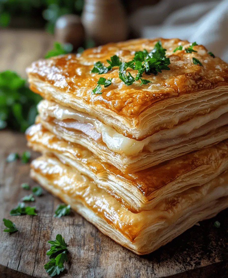 Welcome to the delightful world of crispy ham and cheese puff pastry stacks—a recipe that effortlessly combines the flaky goodness of puff pastry with the savory richness of ham and Swiss cheese. This versatile dish has gained popularity for both casual family dinners and elegant gatherings, making it a go-to choice for any occasion. Whether you’re hosting a party or simply craving a comforting snack, these puff pastry stacks promise to impress with their satisfying crunch and delicious flavor.